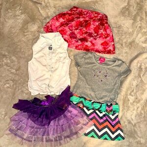 🌺❤️Pinky, Old Navy, two skirts, a casual tank shirt and a dress 3T & 4T🌺
